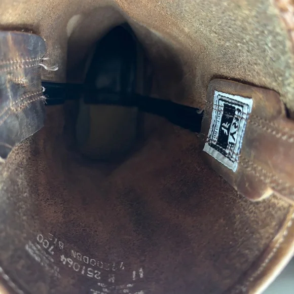 frye harness 12R tan brown distressed leather biker moto boots sz 11 - Picture 6 of 14